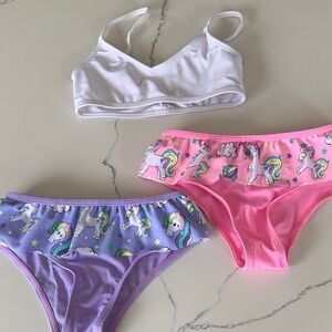 Unicorn Print Bikini Set